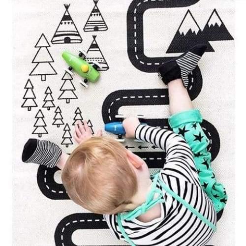Детско килимче за игра - Race-Детски килим писта-Thedresscode