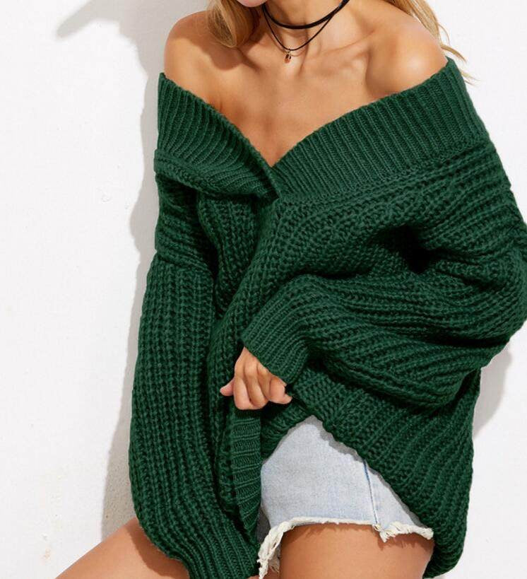 Дамски пуловер - Green Knitted-SALE-дамски пуловер-Thedresscode